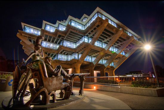 Geisel Library at night