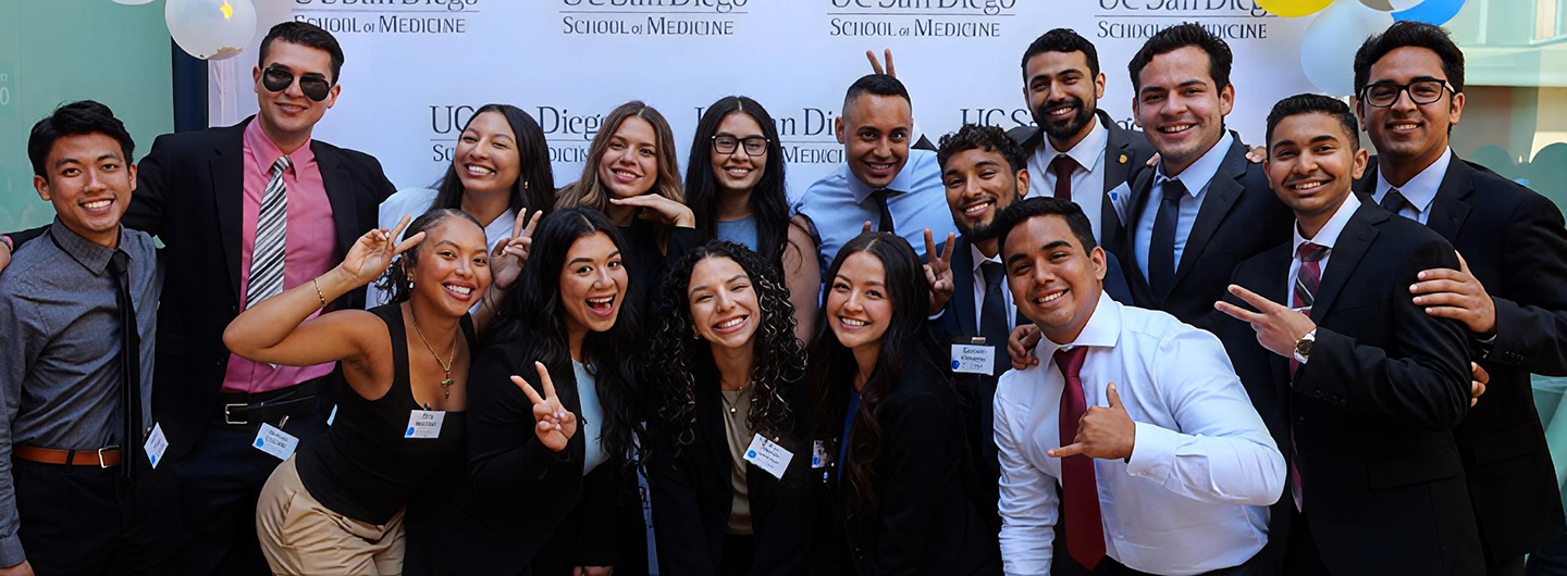 group of student posing and smiling