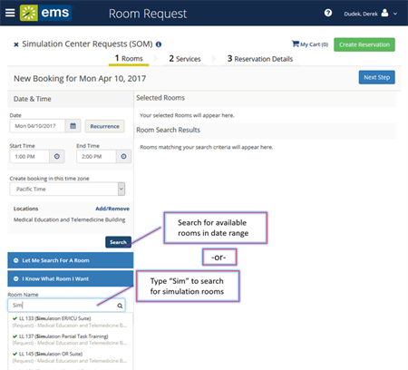 Reservation Details - Screen Capture Step 2